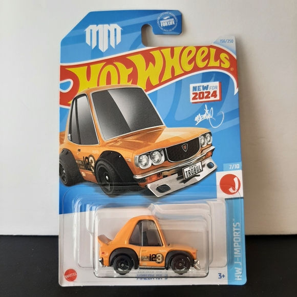 Mazda RX-3 Hot Wheels J-Imports Collection Diecast Car Orange Mad Mike Drift Rac - Picture 1 of 10
